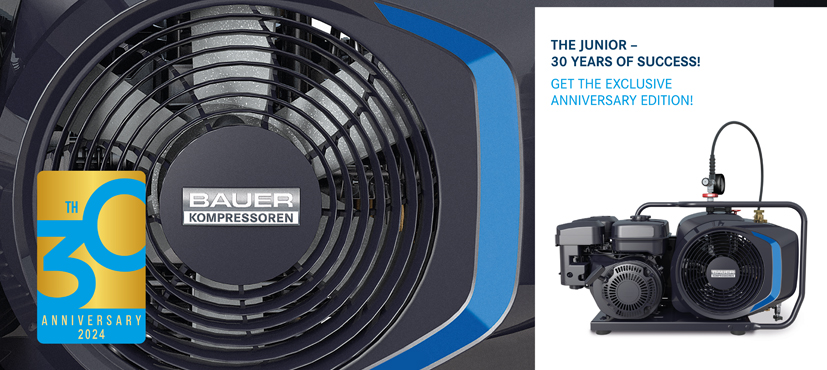 JUNIOR II – Ultra-compact breathing air compressor, now as an Anniversary Edition!