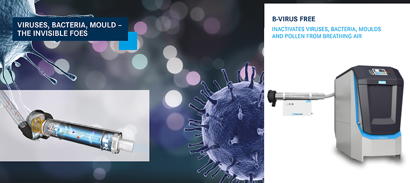 B-VIRUS FREE – Elimina de forma fiable virus, bacterias y esporas de moho del aire respirable