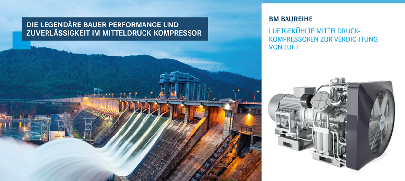 BM-Baureihe – Luftgekühlte Mitteldruck-Kompressoren für die Verdichtung von Luft