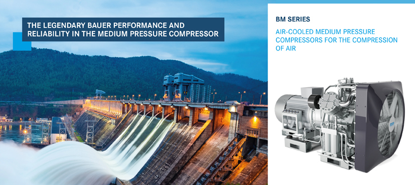 BM-series – air-cooled, medium-pressure compressors for the compression of air